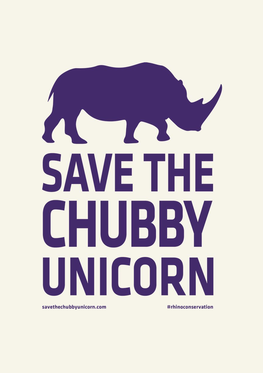 Save The Chubby Unicorn pink rhino design artwork